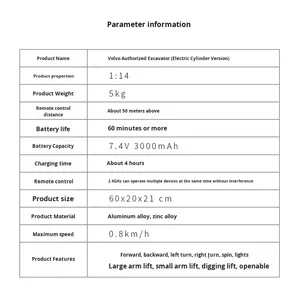 Double Eagle E010 Excavadora de Ingeniería con Barra de Tornillo de Aleación, Totalmente Metálica, Eléctrica, Coche RC - Product Image 5