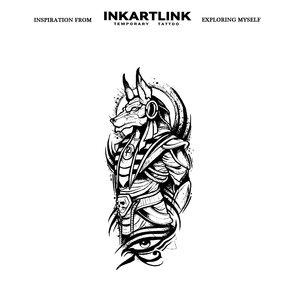 INKARTLINK Adesivo Tatuaggio Anubis, Dio Egizio Guardiano, Occhio di Horus, Mitologia del Faraone, Estetica Erboristica, Durata 15 Giorni, Confezione Convenienza - Product Image 3