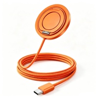 Support pliable, câble de charge sans fil magnétique 25W, type C, cordon tressé pour iPhone, chargeur magnétique avec support de téléphone