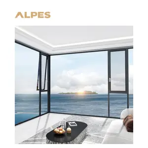MURREN Custom House Villa Windows And Door Solutions Prefabricated Energy Saving Aluminum Casement Window With Double Glazing