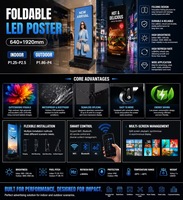 Pantalla LED Plegable de 640*1920mm, Pantalla LED Interior para Publicidad, Señalización Digital LED para Centros Comerciales y Comercios Minoristas