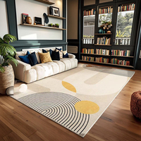 Tapis de luxe en peluche, anti-dérapant, anti-déversement, en polyester crème, pour sous le canapé, sous la table basse, protection de sol, tapis de zone