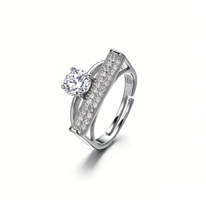 Fine Custom <strong>Sterling</strong> <strong>Silver</strong> Gemstones <strong>Rings</strong> Diamond Wedding Jewelry 925 <strong>Sterling</strong> <strong>Silver</strong> <strong>Ring</strong> <strong>Set</strong> for Women Wedding - Product Image 1