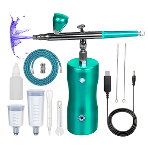 Handheld Airbrush Rechargeable <b>Electric</b> Air Pump <b>Kit</b> Gravity Feed Adjustable Speed Artwork Model Painting USB Powered Portable - Product Image 3