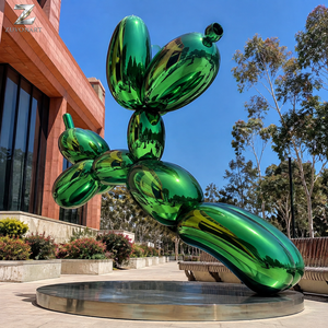 Sculpture de chien <span class=keywords><strong>ballon</strong></span> en acier inoxydable, artisanat métallique, finition miroir bleue, art animalier moderne personnalisé pour la décoration de jardins, hôtels et places publiques - Product Image 6