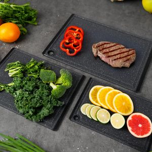 Planches à découper en plastique pour la cuisine, ensemble de 3 grandes planches à découper, compatibles lave-vaisselle, avec rainures pour les jus - Product Image 2