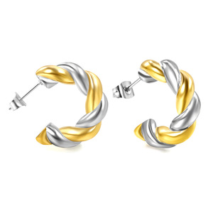 Pendientes de Aro Geométricos en Espiral de Aleación de Zinc, Joyería de Moda para Mujer EA594101M - Product Image 4
