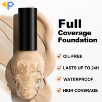 Fond de teint personnalisé à couvrance totale, imperméable, écran solaire, contrôle du sébum, SPF 15, fond de teint liquide mat, sans logo, avec emballage de luxe