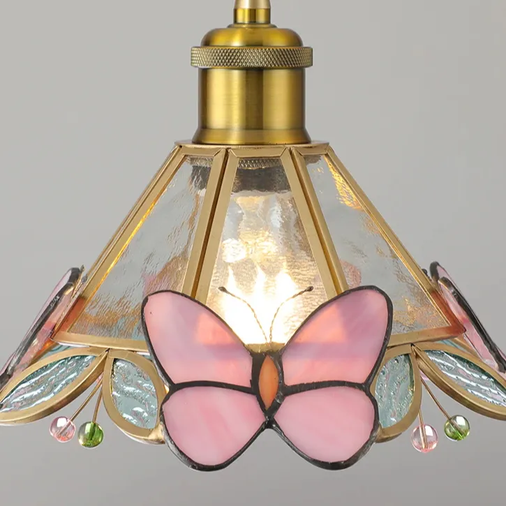 핑크 나비 멋진 예술 디자인 창조적 인 멋진 펜던트 조명 현대적인 디자인 LED 샹들리에 레스토랑 장식 펜던트 램프
