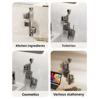 Boîte de rangement murale rotative en PVC en forme de L pour oignon, gingembre et ail, avec double ventouse, rangement multi-niveaux pour cuisine