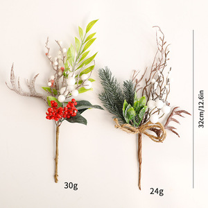 Gran oferta transfronteriza, agujas de pino artificiales, ramas de bayas, adorno navideño, ramo de flores decorativas, fruta al por mayor - Product Image 3