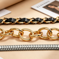 Chaîne en laiton O-Chain, Chaîne carrée en aluminium, Chaîne torsadée serpent, Chaîne lanterne, Chaîne en cuir pour accessoires de maroquinerie