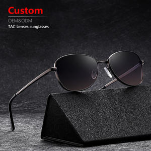 Wholesale Fashion Custom Retro Silver Frame <b>Men</b> Luxury <b>Polarized</b> TAC Lenses Sun Glasses High Quality Metal Oval UV400 <b>Sunglasses</b> - Product Image 1