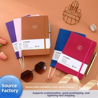 Carnet A5 à couverture rigide avec sangle, journal ligné épais, carnet coloré pour étudiants, journal d'écriture professionnel