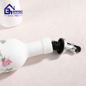 Bouteilles en verre transparent pour huile et vinaigre, 350 ml, style classique, pour fêtes, logo personnalisé acceptable, blanc moucheté, vente en gros à prix réduit - Product Image 2