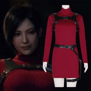 Disfraz de cosplay de Ada Wong de Resident Evil 4 Remake de Star's Edge, vestido rojo de manga larga - Product Image 4