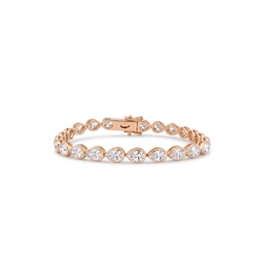 Pulsera de Diamantes con Bisel de Perlas Estilo East West - Oro de 9k, 14k, 18k - Product Image 5