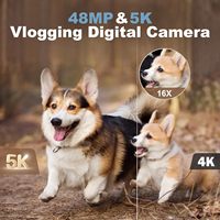 Appareil photo numérique intelligent rétro 48MP avec autofocus, vidéo 5K Ultra HD, double écran, carte Mini SD, objectif selfie arrière, zoom 16x, 2,8 pouces