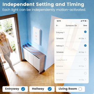 Interruptor Inteligente Tuya con Radar 10G, Panel de Vidrio Curvo 2.5D, Detección de Presencia Humana, 5M 120 °   Encendido/Apagado Automático por Voz con <span class=keywords><strong>Alexa</strong></span> y Google - Product Image 4