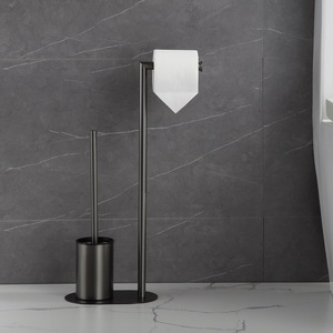 Portaoggetti da bagno multifunzione all'ingrosso 304 in acciaio inox <span class=keywords><strong>scopino</strong></span> da bagno e porta carta in piedi - Product Image 2