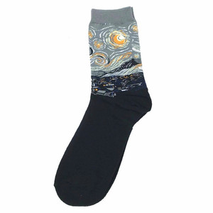 جوارب رجالية بالجملة بتصميم فان جوخ على طراز هاراجوكو، قطنية مريحة وملونة ومرحة بتصميم ثلاثي الأبعاد وشعار عتيق - Product Image 2