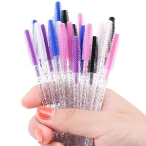 Brosse à mascara en silicone souple avec tige en cristal, brosse à cils, brosse à sourcils, applicateur professionnel pour extensions de cils, baguette à mascara en silicone pour salon - Product Image 1