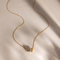 Collier pendentif triple anneau entrelacé bicolore tendance J&D Jewelry, étanche, plaqué or 18 carats, acier inoxydable, bijoux pour femmes