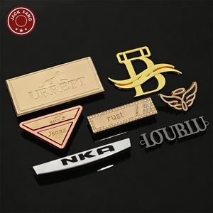 Étiquettes métalliques personnalisées pour vêtements, logo en relief 3D, forme rectangulaire, découpe laser, or, argent, or rose - Product Image 6