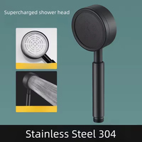 Pommeau de Douche Pluie Portable Noir en Acier Inoxydable 304 Haute Pression, Résistant aux Chutes, Lavable, Triple Sortie d'Eau - Meilleures Ventes