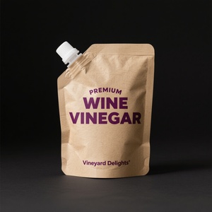Pochette à bec verseur personnalisée OEM, 100 % recyclable, en papier kraft brun, écologique, pour liquides, jus et cosmétiques - Product Image 1