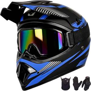 Casque de motocross pour jeunes enfants Casque intégral de moto Dirt Bike tout-terrain VTT <span class=keywords><strong>BMX</strong></span> MX ATV avec (masque de lunettes de gants) - Product Image 2