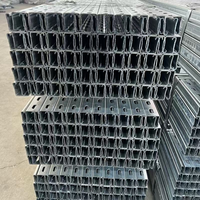 Profilé en acier galvanisé en forme de U pour support de panneaux solaires photovoltaïques, support en acier en U pour système de montage solaire sur toit ou au sol