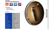 Écran LED circulaire intérieur grand format GYOE P2, écran LED rond personnalisé