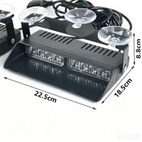 Nouvelle lampe de signalisation 8 LED 12V pour pare-soleil de voiture, double tête, clignotante stroboscopique, avec ventouses, pour pare-brise avant/arrière, modèle standard, ajustement OE