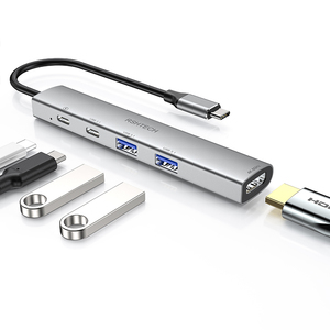 Oem логотип 4 5 в 1 мультипорт 5 в 1 5 10 Гбит/с Pd 4K @ 60 Гц <span class=keywords><strong>Usb</strong></span> 3,0 на 4 порта <span class=keywords><strong>Usb</strong></span> 3,1 Alumi 4-портовый Быстрый концентратор док-станция для ноутбуков Mac - Product Image 4