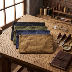 Sacs à outils en toile cirée avec fermeture éclair, en coton durable, lot de 4, étui spécial - Product Image 1