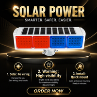 Vente en gros d'usine - Feux stroboscopiques solaires - Lumière rouge et bleue - Balise LED double face - Sécurité routière nocturne - Utilisation en construction