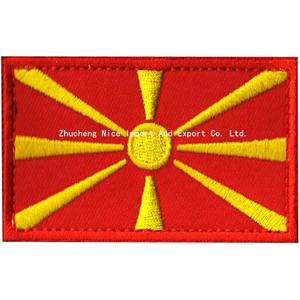Drapeau national de macedone, patchs brodés personnalisés de différents pays, patchs de drapeau pour tissu de sac de chapeau - Product Image 1