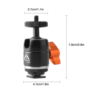 E-IMAGE EI-A08 360 độ Chất lượng cao phổ máy ảnh bóng đầu với 1/4 "vít gắn kết, Hot Giày Adapter - Product Image 5