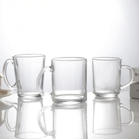 2026 JH Verre à eau avec poignée, résistant à la chaleur, vente en gros, très demandé, pour jus et lait, design minimaliste, en verre cristallin
