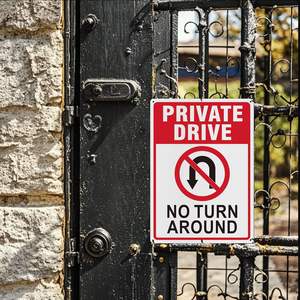 Trafik uyarı işaretleri özel sürücü hiçbir dönüş etrafında Metal alüminyum malzeme UV baskı yüksek kaliteli göz alıcı renk - Product Image 2