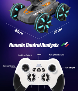 FlytecRC Y51 Vehículo de Combate Anfibio RC de 2.4GHz con Cañón de Agua y Rotación de 360° °   Juguete Todoterreno Giratorio para Niños - Product Image 5