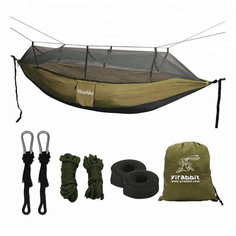 Товары для кемпинга, гамак из парашютной нейлоновой ткани с москитной сеткой-москитная сетка с брезентом для гамака