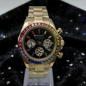 Montre-bracelet à quartz lumineuse étanche de luxe SEILOCE, mouvement VK63, chronographe à quartz en acier inoxydable pour homme - Product Image 1