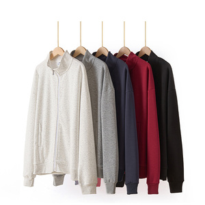 Veste polaire grise zippée pour homme, col montant, sweat-shirt décontracté, vêtement d'extérieur hiver, logo personnalisé, hauts pour homme - Product Image 6