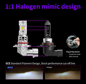 Feux de brouillard RYD Y4 Series 9005 9006, feux de croisement et de route, 9012 <span class=keywords><strong>HB3</strong></span> HB4 HIR2, phares LED pour voiture, Plug and Play, CSP 4000LM 40W avec ventilateur - Product Image 2