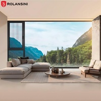 Ventana Corredera Moderna Rolansini de Acero Inoxidable, Personalizada, Estrecha, Abatible hacia Afuera, Ahorro de Energía, Aislamiento Acústico, de Aleación de Aluminio