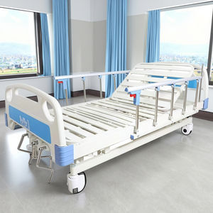 Cama de cuidado de Enfermería Médica ICU de dos funciones Cama de paciente de hospital manual de <span class=keywords><strong>2</strong></span> manivelas para muebles de clínica y hospital - Product Image 1