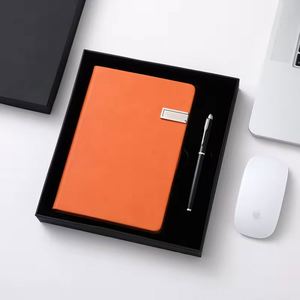 Custom Logo Luxury <b>Refillable</b> Stationery Item Notebook Gift Set Business Office USB Diary Blue Pu Leather A5 Journal With <b>Pen</b> - Product Image 4