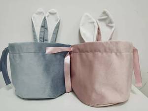 Decoraciones de Pascua, Bolsas de Conejito de Terciopelo de 18 cm, Cestas con Cordón, Diseño de Orejas de Conejo, Modelo Topyoumei SYM-F-<span class=keywords><strong>TED</strong></span>-L, Colores Personalizables - Product Image 2